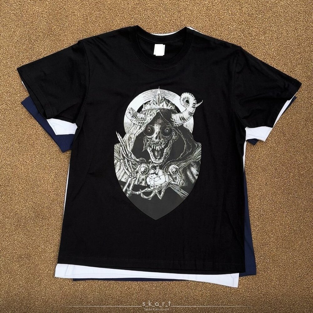 The Lich Black and White Adventure Time T-Shirt